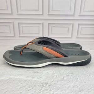 LL Bean Mens Swift River Sport Sandal Mens Size 13 Flip Flop Gray Orange Slip On